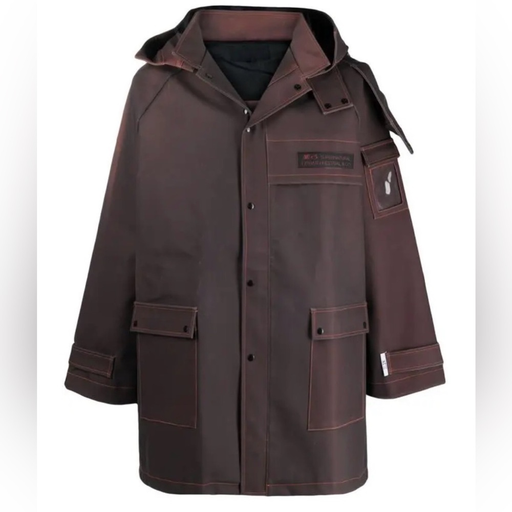XANDER ZHOU  Contrast Stitching Hooded Raincoat Medium